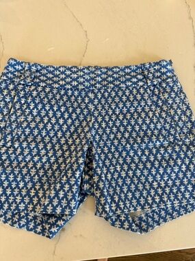 J CREW 5” Blue white side zip Patterned Women's Shorts sz 00